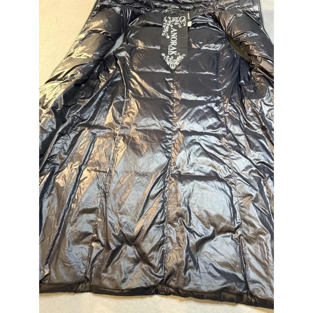 My Anorak Long Black Puffer Vest Sleeveless Down/Feather Jacket Size S Gorpcore